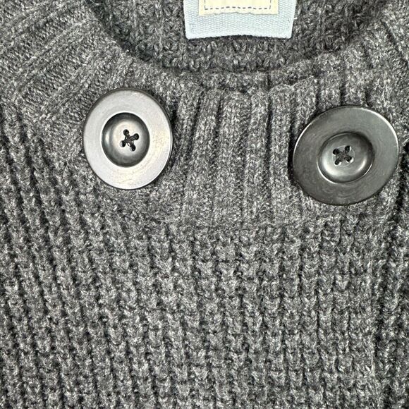 Old Navy Cardigan Sweater Wool Alpaca Blend Womens Medium Dark Gray Chunky Knit - Picture 4 of 12